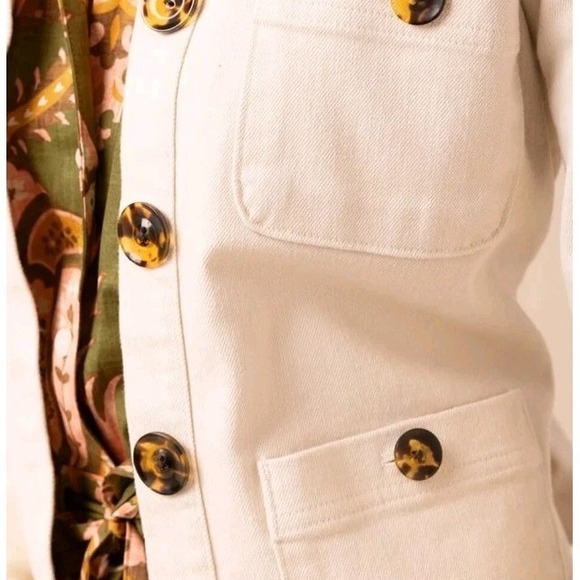 NWT Spartina 449 Utility Jacket Reagan Button Front Cropped- L - Picture 4 of 12